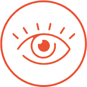 Logo. Open Eye orange in color.
